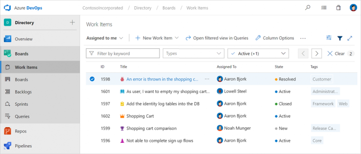 azure boards work items