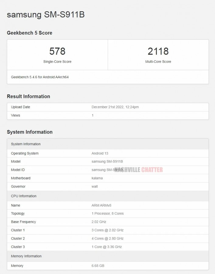 Samsung Galaxy S23 Geekbench 5 sonuçları!