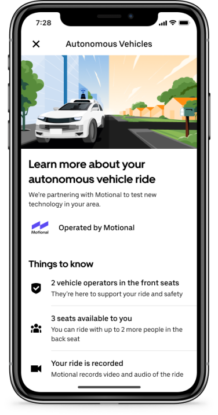 Uber, AV şirketi Motional ile sürücüsüz yolculukları başlatıyor