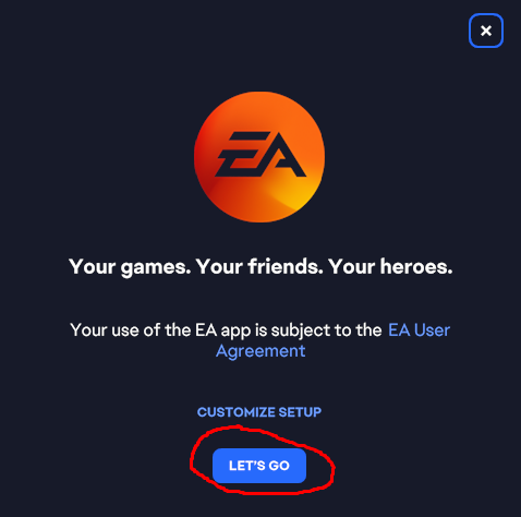 ea app kurulum ekranı