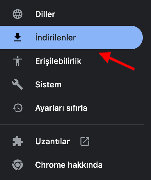 chrome dosya indirme konumu değiştirme