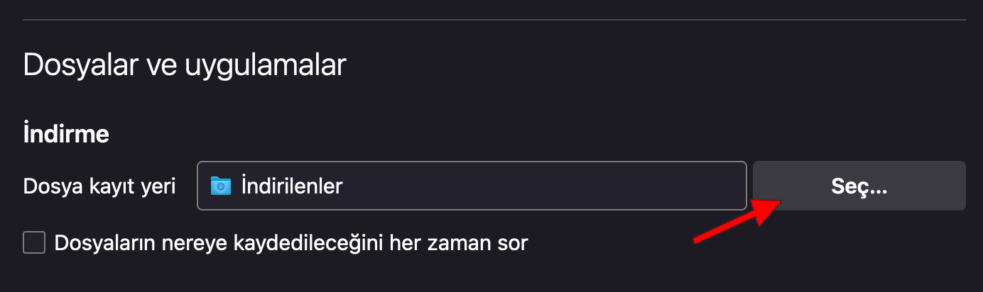 firefox dosya indirme konumu degistirme 2