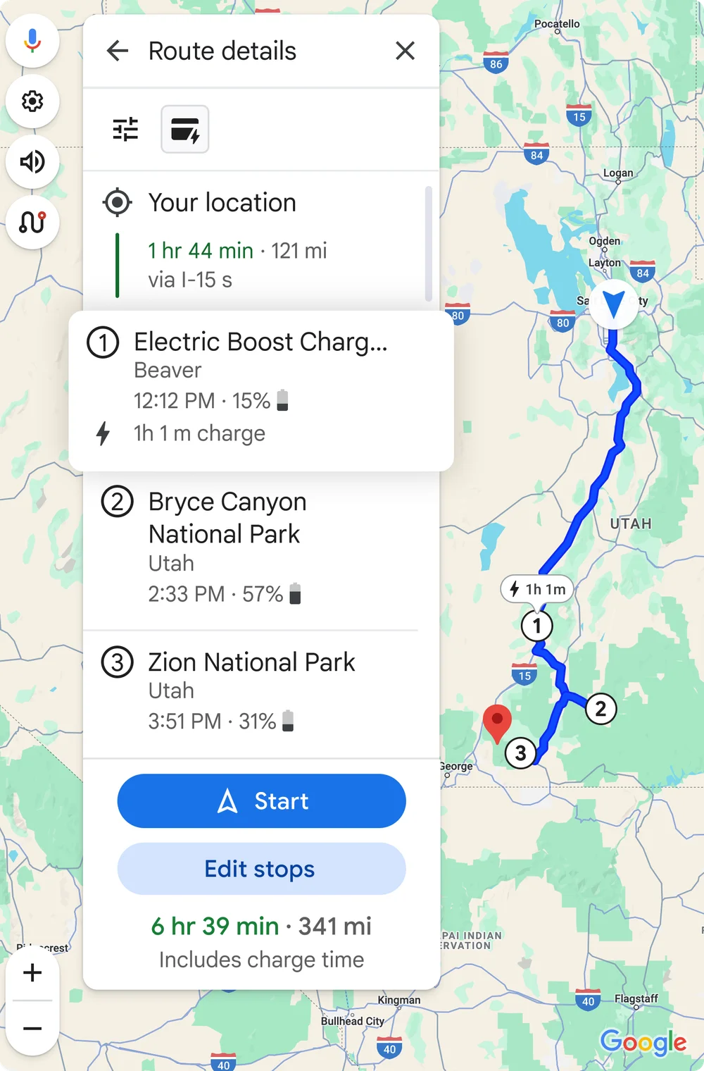 google haritalar elektrikli araba şarj istasyonu