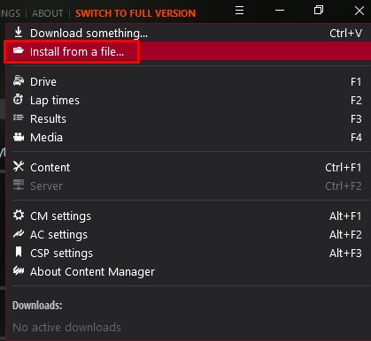 Assetto Corsa mod yükleme content manager