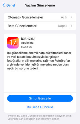 ios 17.5.1 nasıl kurulur