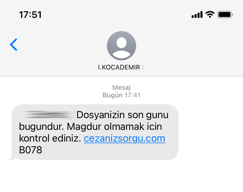 sahte sms ile e-devlet şifresi çalmak