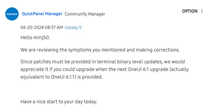 One UI 6.1.1 Daha erken gelebilir.