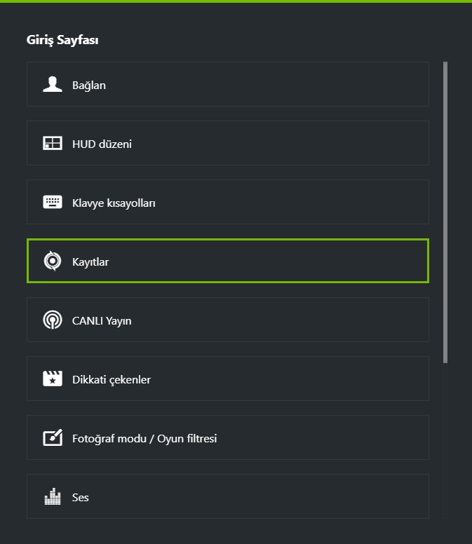 Nvidia Anında yeniden oynatma "Alt + F10" nasıl açılır?