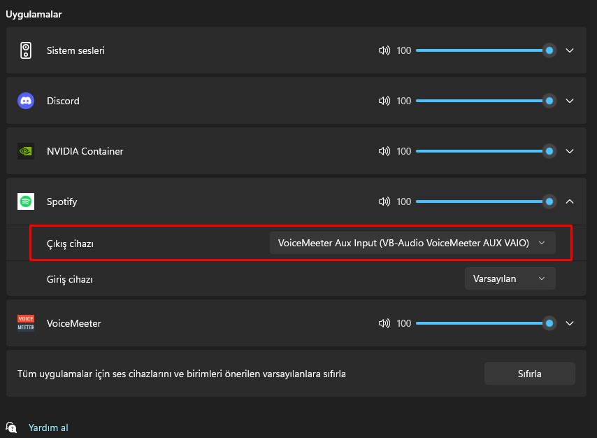 VoiceMeeter Spotify ayarı nasıl yapılır?