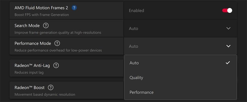 AMD Fluid Motion Frames 2 detayları