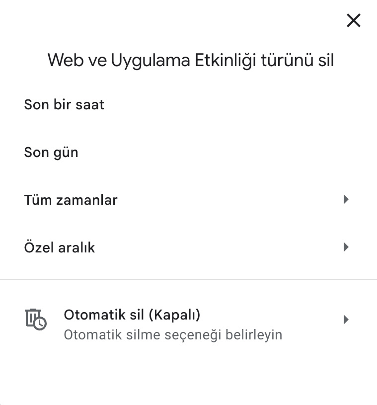 Google arama geçmişi nasıl silinir?