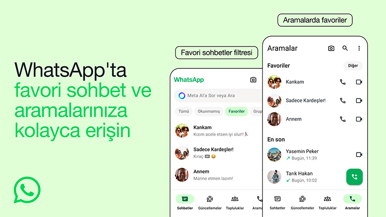 WhatsApp, sohbet ve aramalar için favoriler özelliğini duyurdu