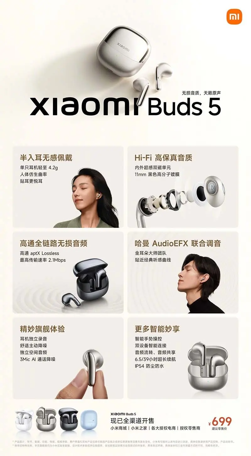 Xiaomi Buds 5 resmi olarak tanıtıldı!