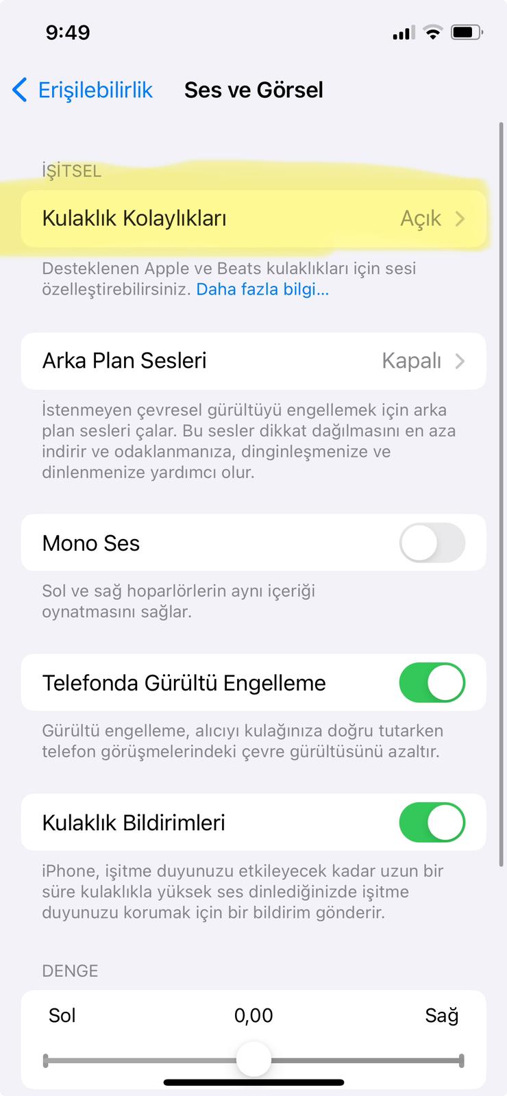 iPhone ekolayzer ayarı nasıl yapılır?