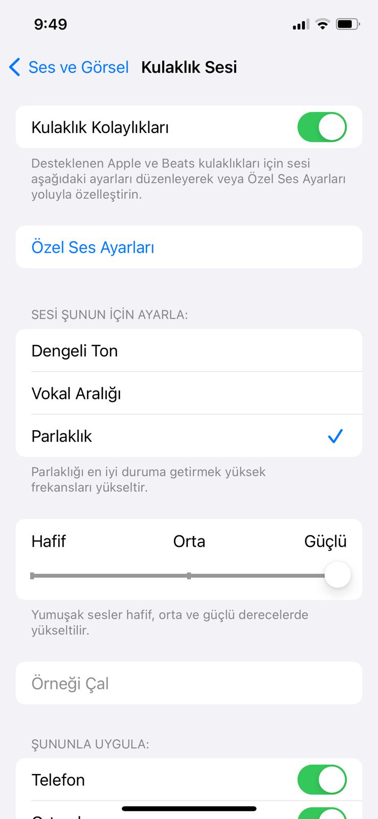 iPhone ekolayzer ayarı nasıl yapılır?