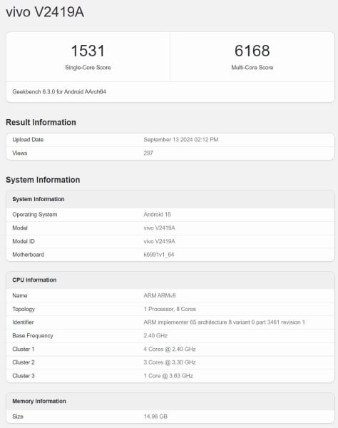 Vivo X200 Pro, Geekbench'te görüntülendi