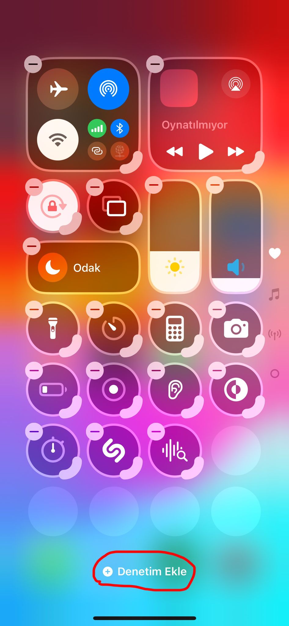 iOS 18 Denetim Merkezi Kişiselleştirme