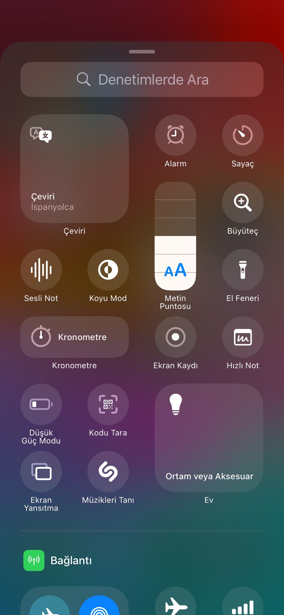 iOS 18 Denetim Merkezi Kişiselleştirme