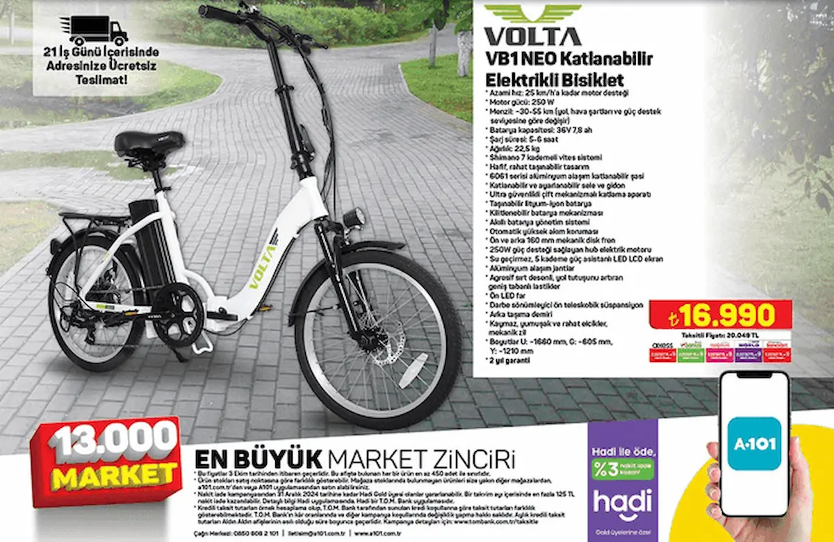 VB1 NEO Katlanabilir Elektrikli Bisiklet