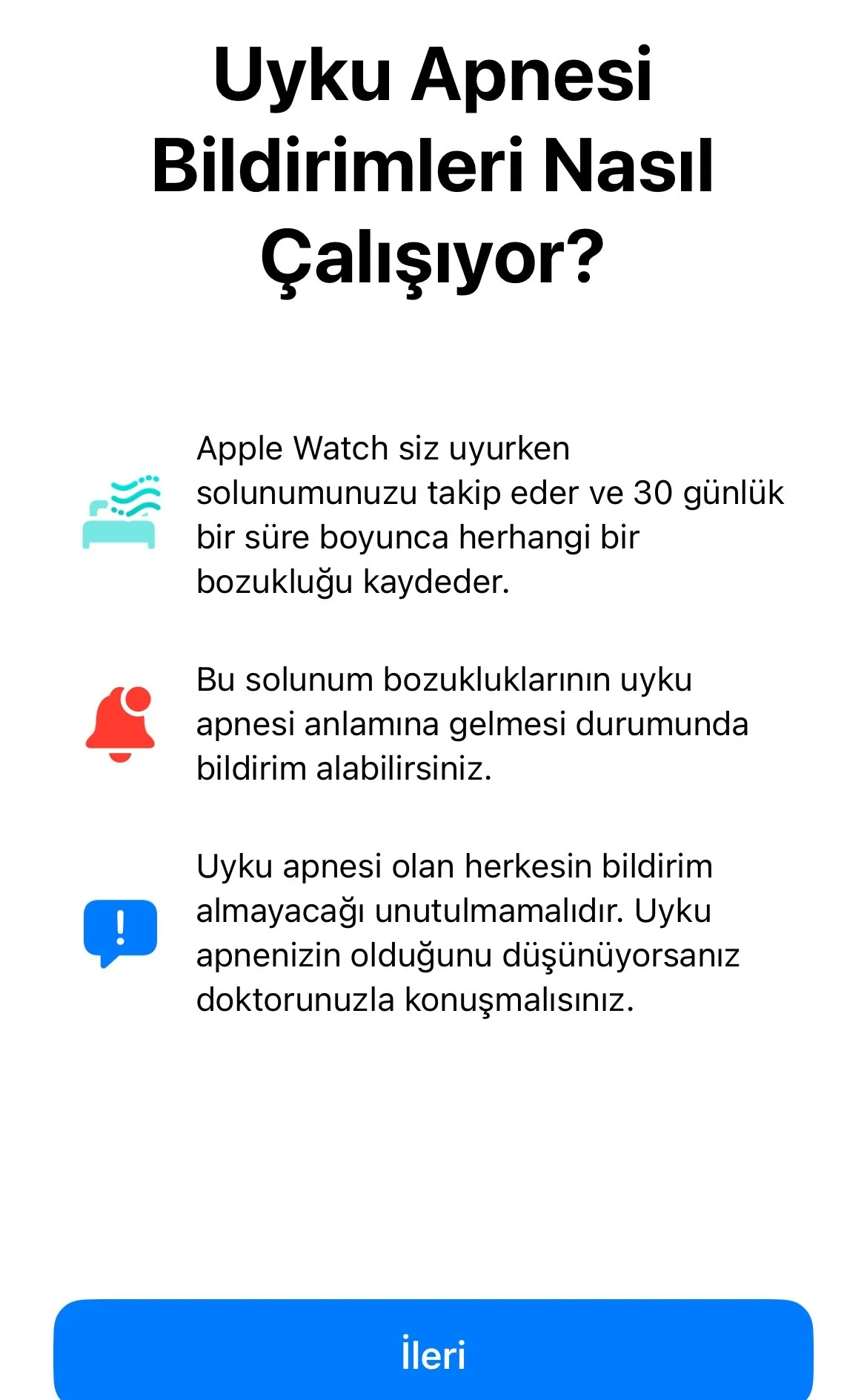 Apple Watch'un uyku apnesi tespit özelliği Türkiye'de aktif edildi!