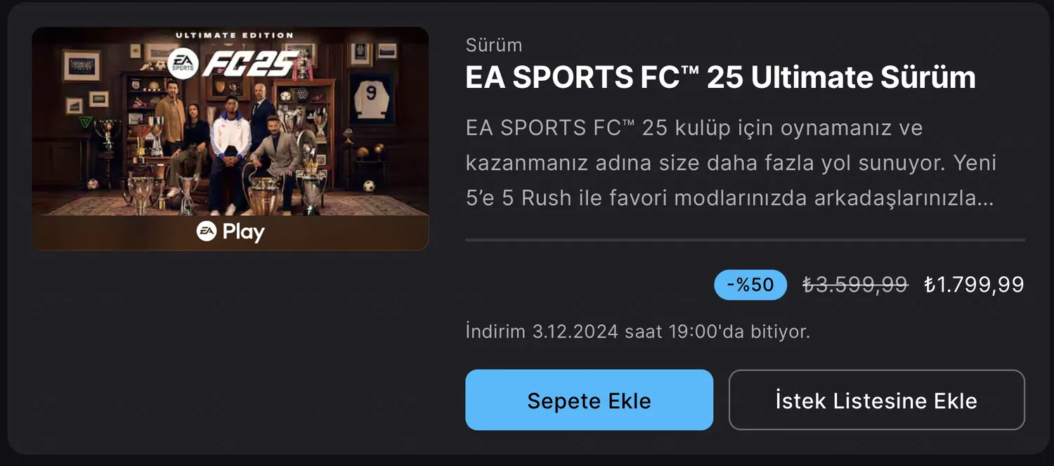 EA Sports FC 25 İndirime girdi!