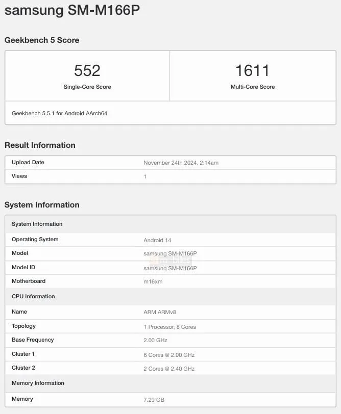 Samsung Galaxy M16'nın performans testleri yapıldı