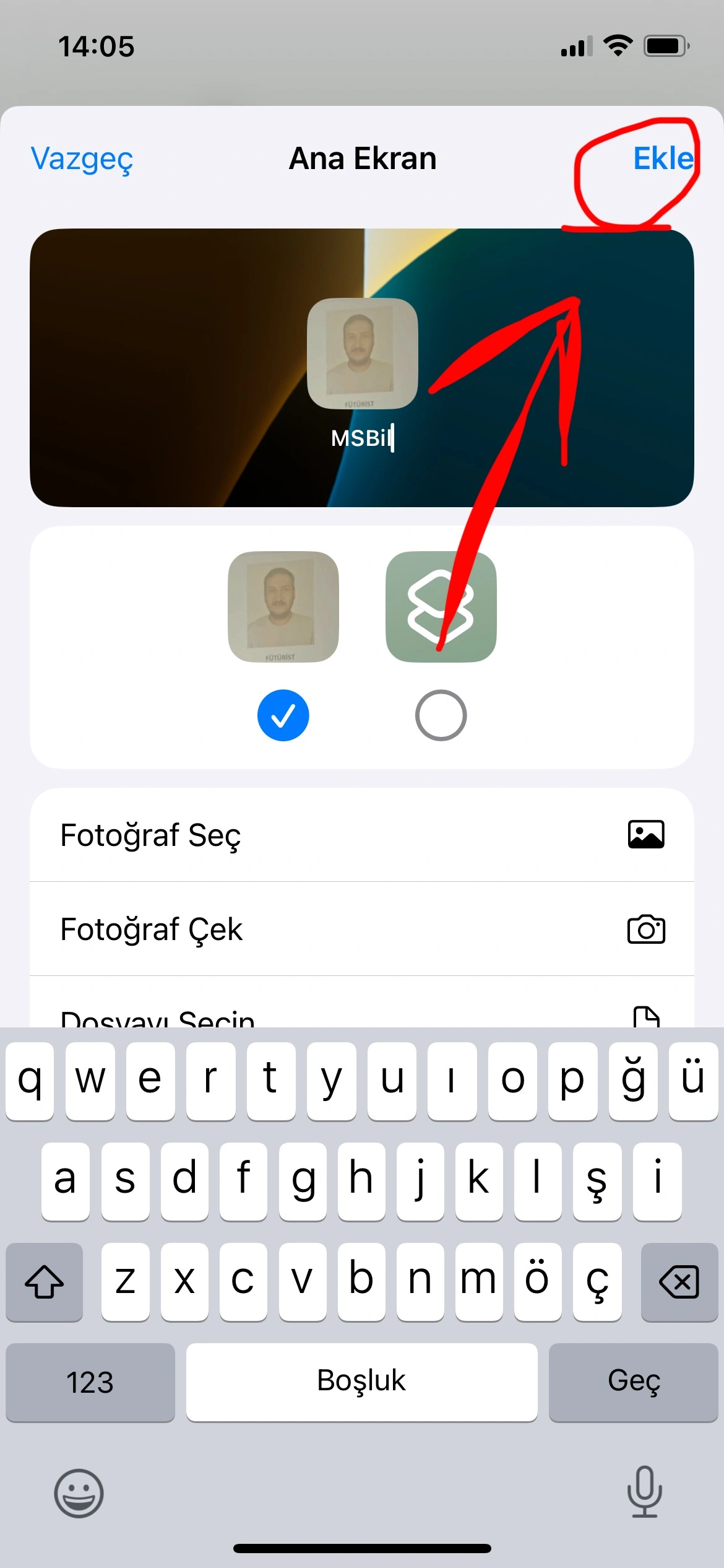 iPhone'da uygulama resimlerini futbol takımına göre ayarlama