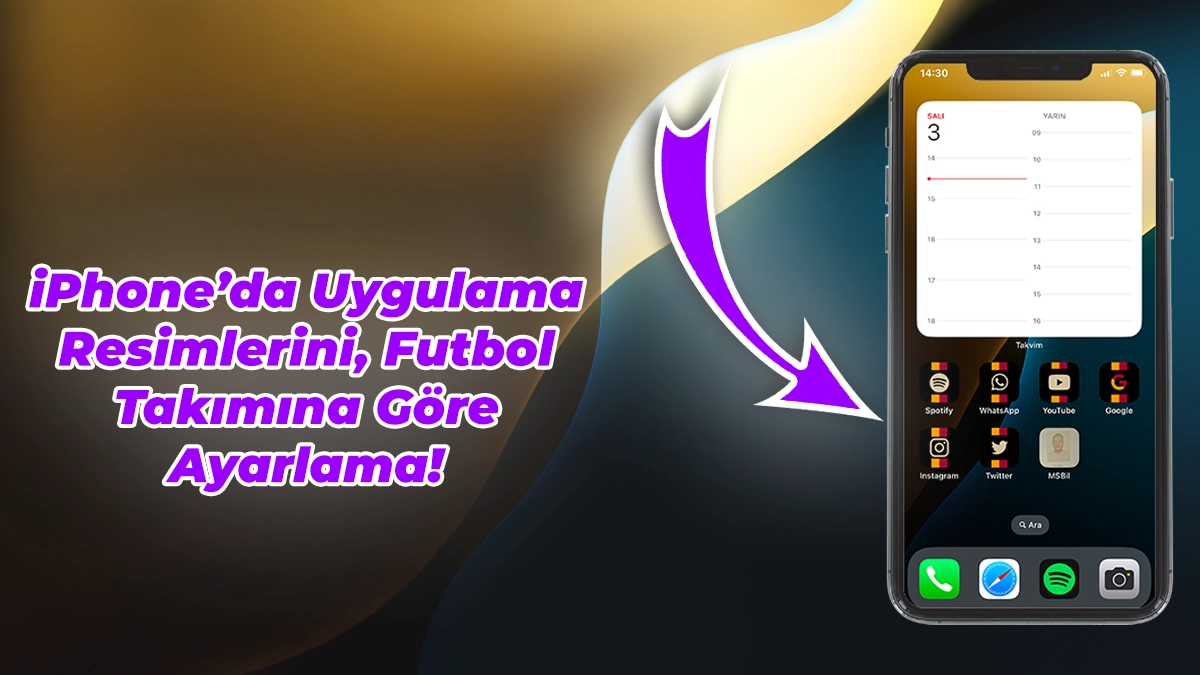 iPhone'da uygulama resimlerini futbol takımına göre ayarlama