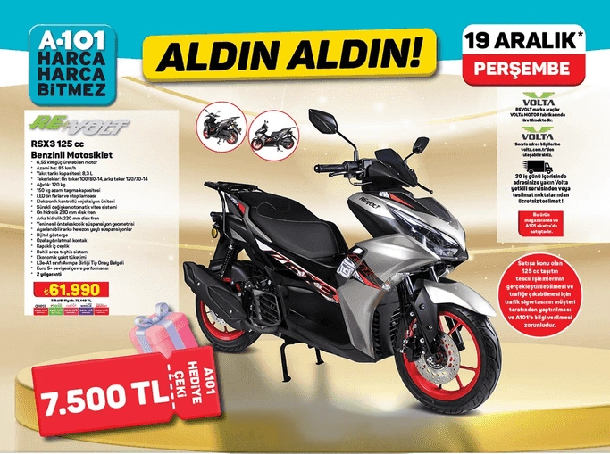 A101 Revolt RSX3 125 CC Benzinli Motosiklet satacak