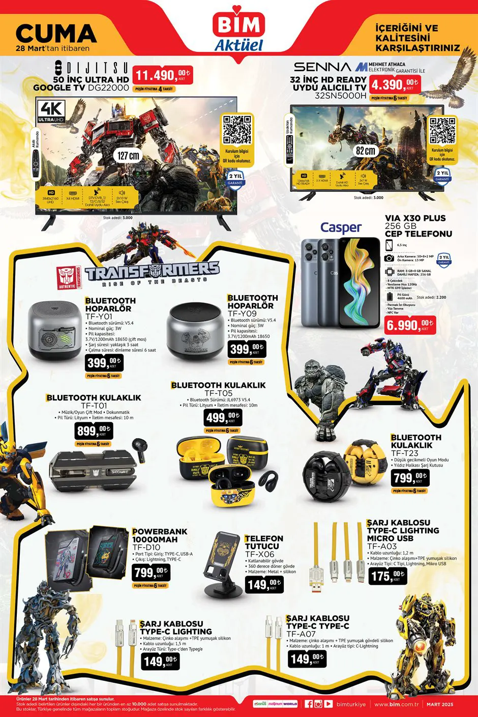 Bim Transformers serisi aksesuarlar getiriyor