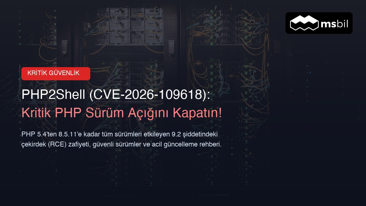 PHP2Shell (CVE-2026-109618) Nedir? Kritik PHP Sürüm Açığını Kapatma ve Güncelleme Rehberi PHP2Shell CVE-2026-109618 Kritik PHP Sürüm Açığı